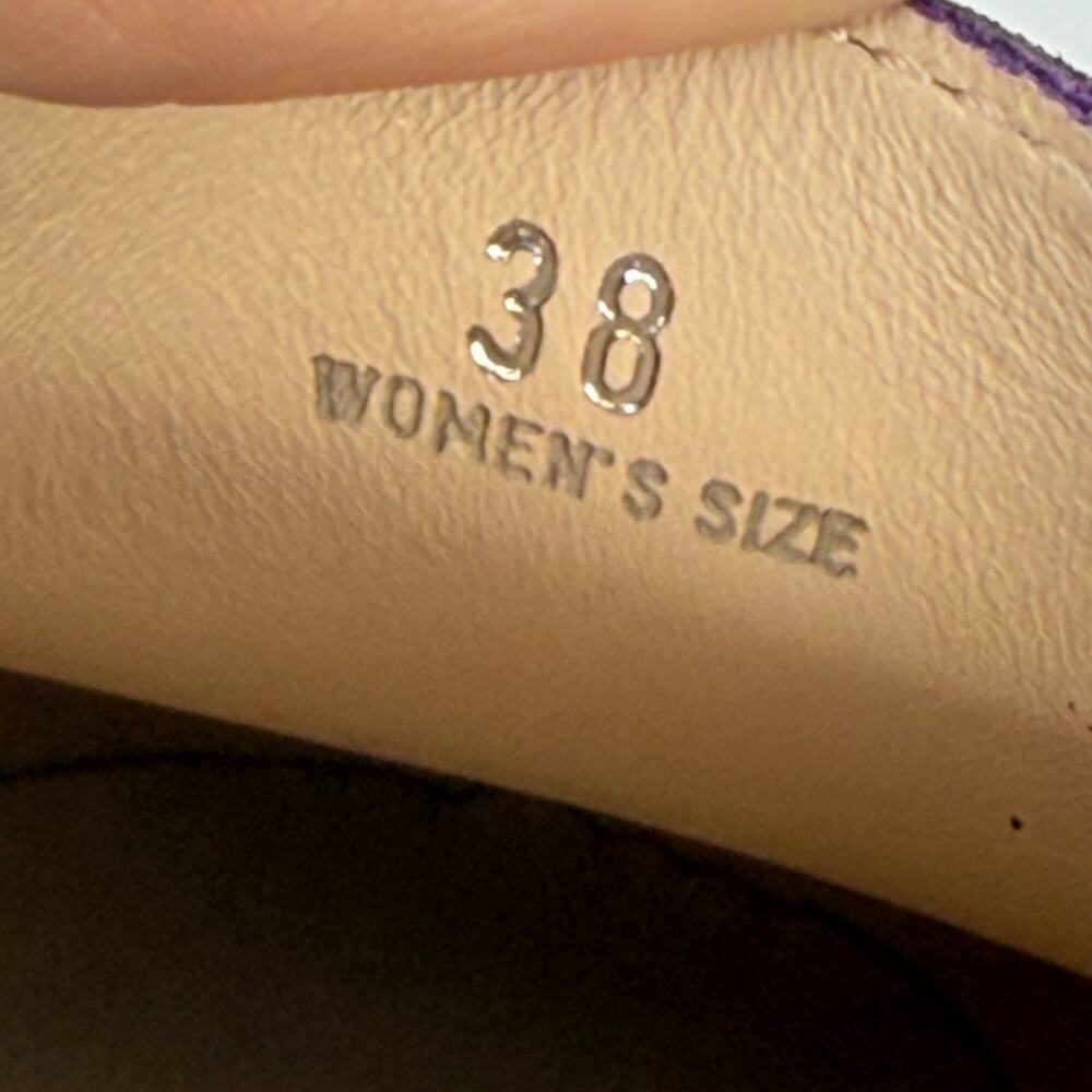 Tod’s Gommini Purple Suede Loafers Size 7.5 EU 38 Womens Driving Flats Italy New - Picture 7 of 9